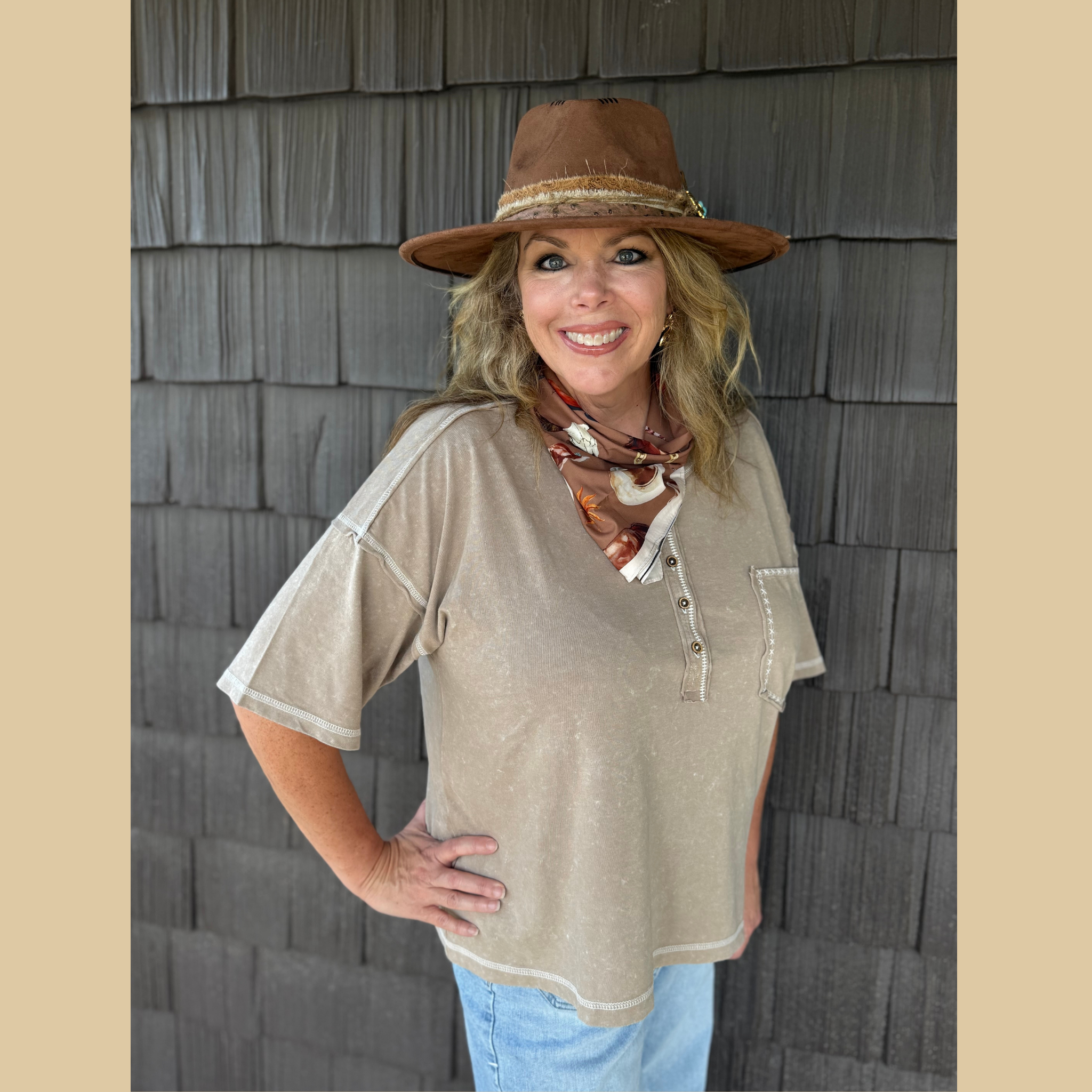 Desert Henley Top