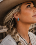 Turquoise Triple Stone Huggie Earrings