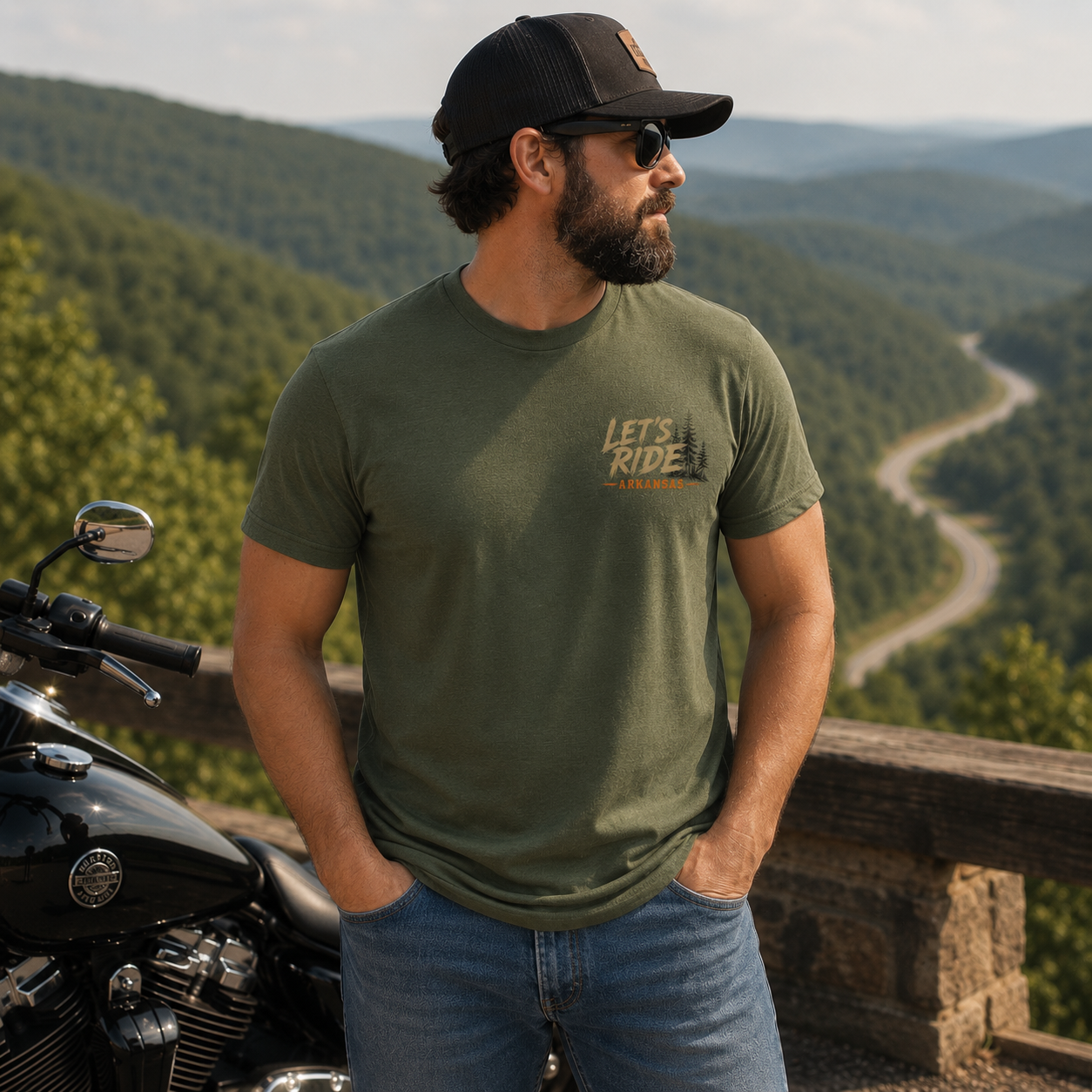 Let's Ride Arkansas Tee – Moto Helmet