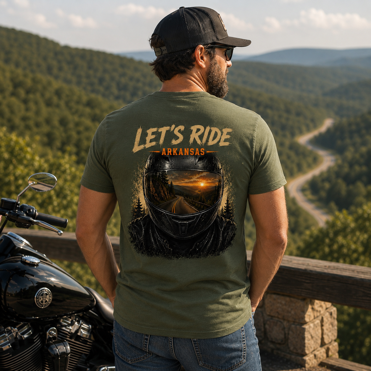 Let's Ride Arkansas Tee – Moto Helmet