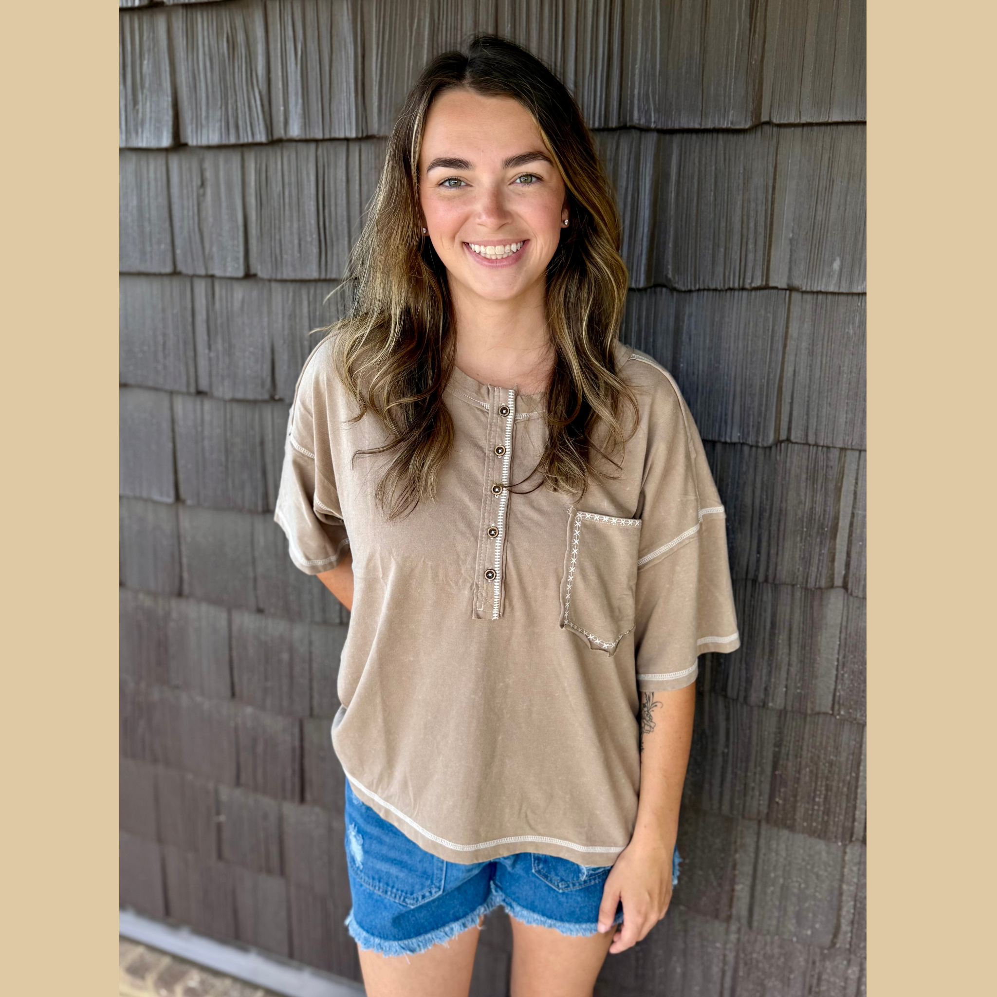 Desert Henley Top