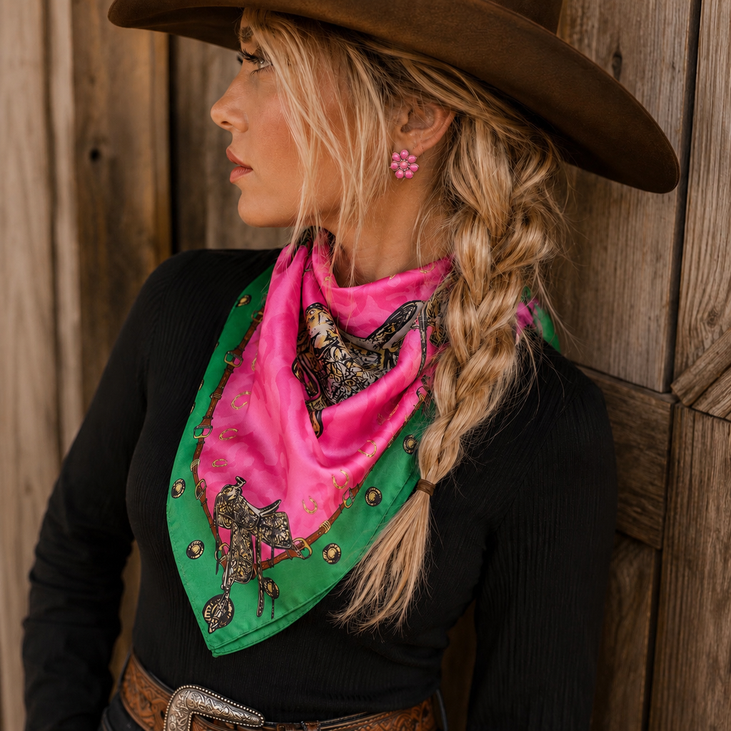 Pink Saddle Wild Rag