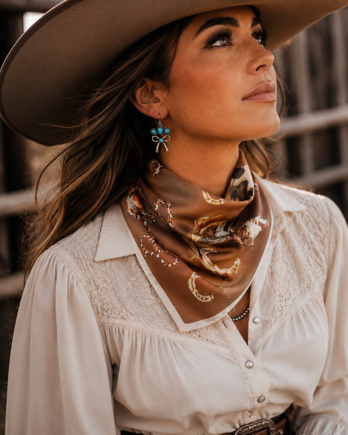 Wild West Satin Wild Rag — Brown