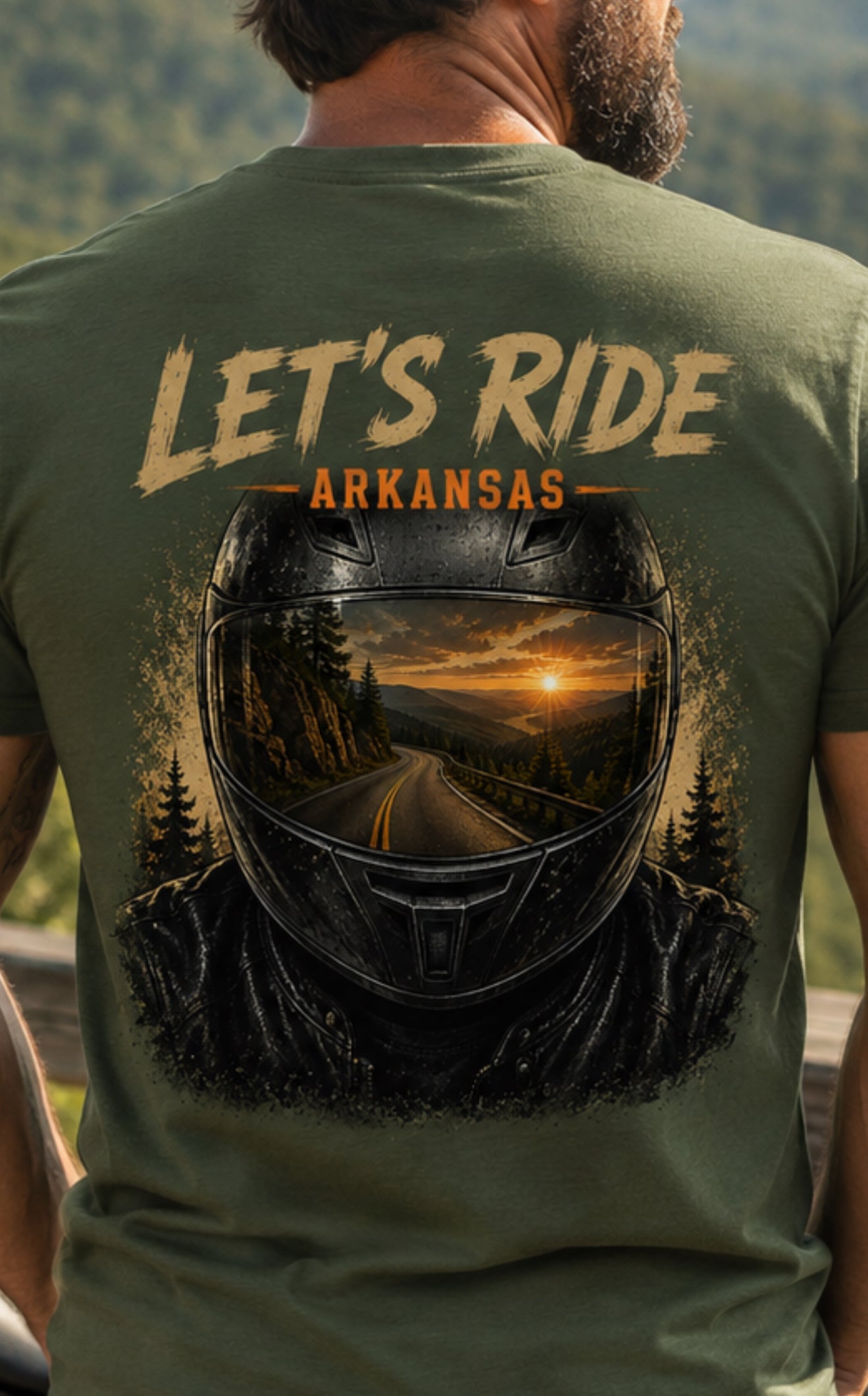 Let's Ride Arkansas Tee – Moto Helmet