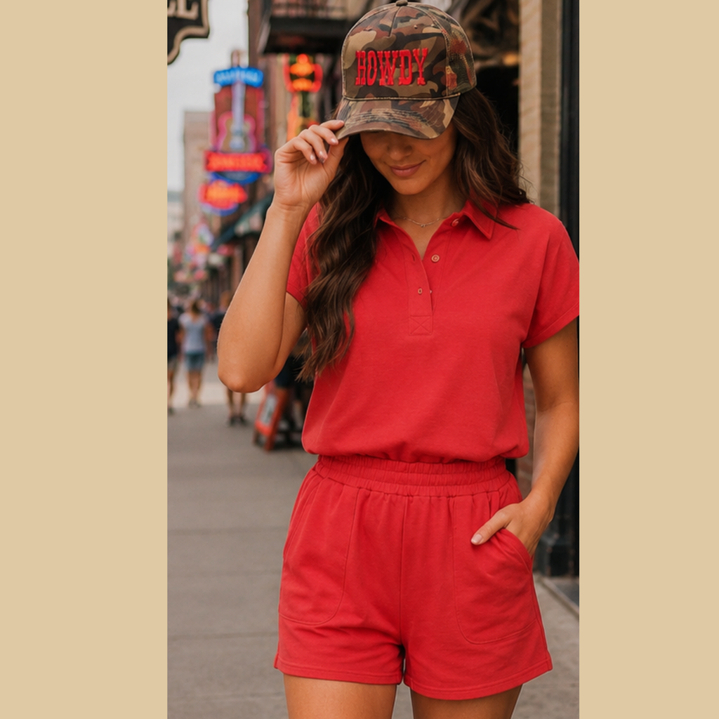 Rodeo Red Polo Short Set