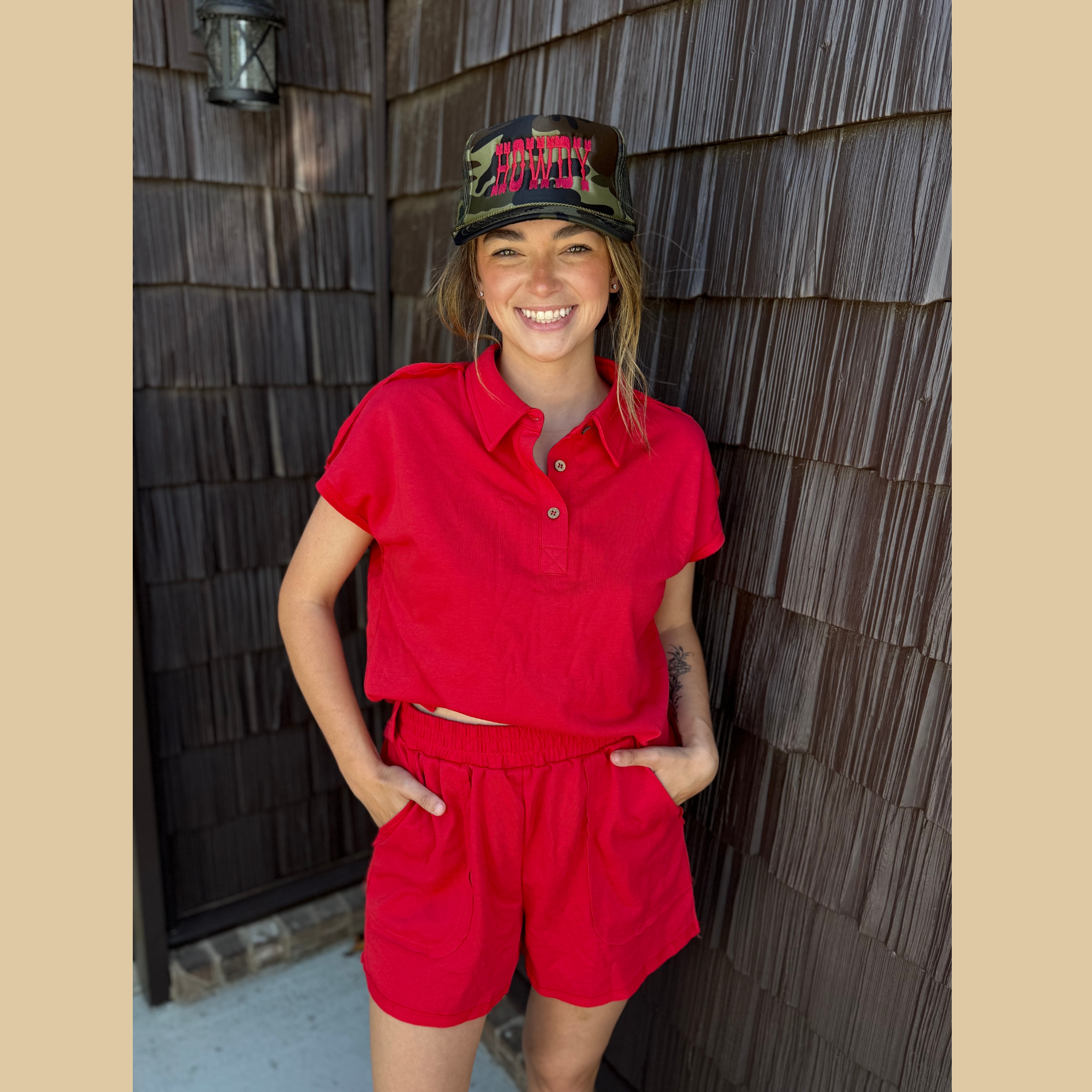 Rodeo Red Polo Short Set