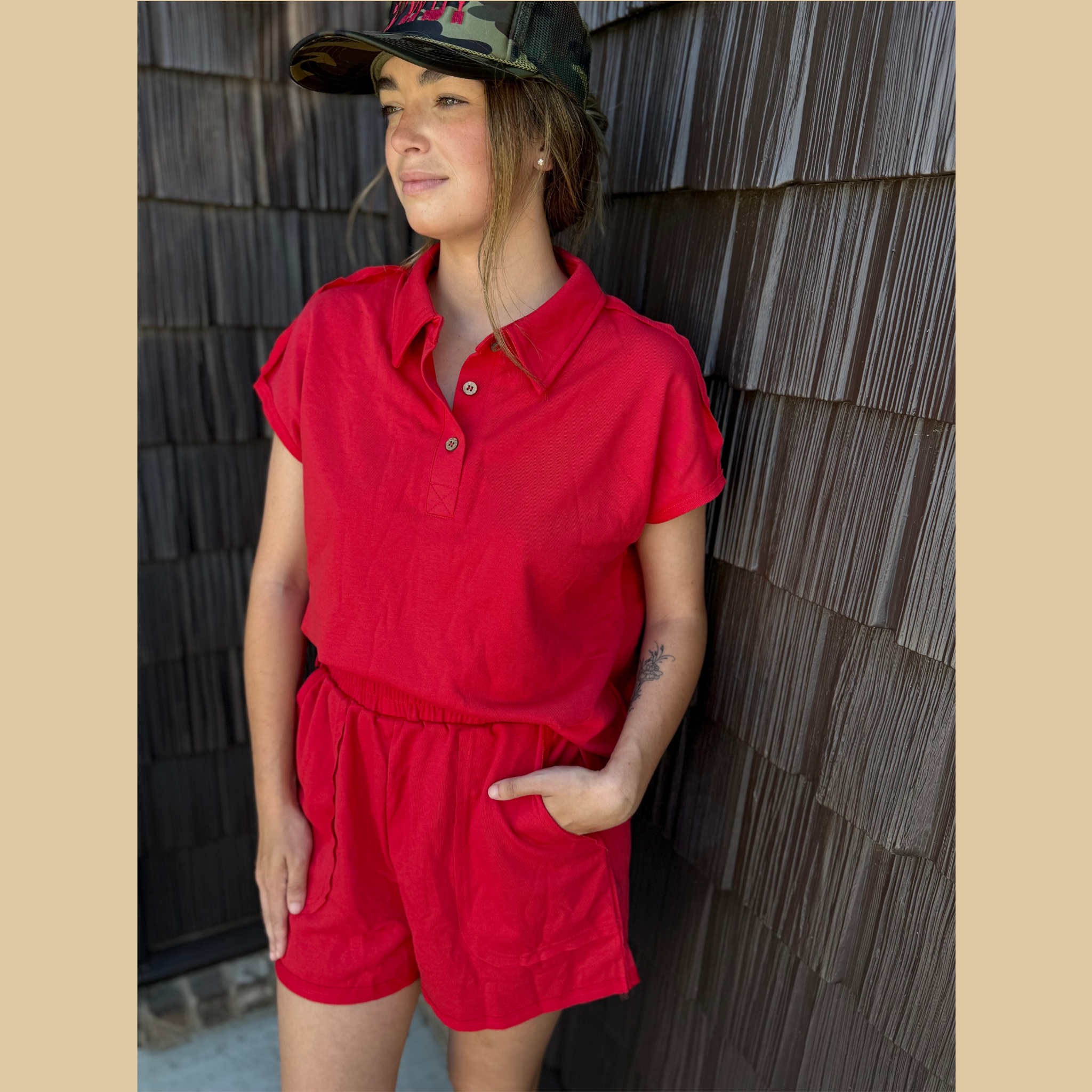Rodeo Red Polo Short Set