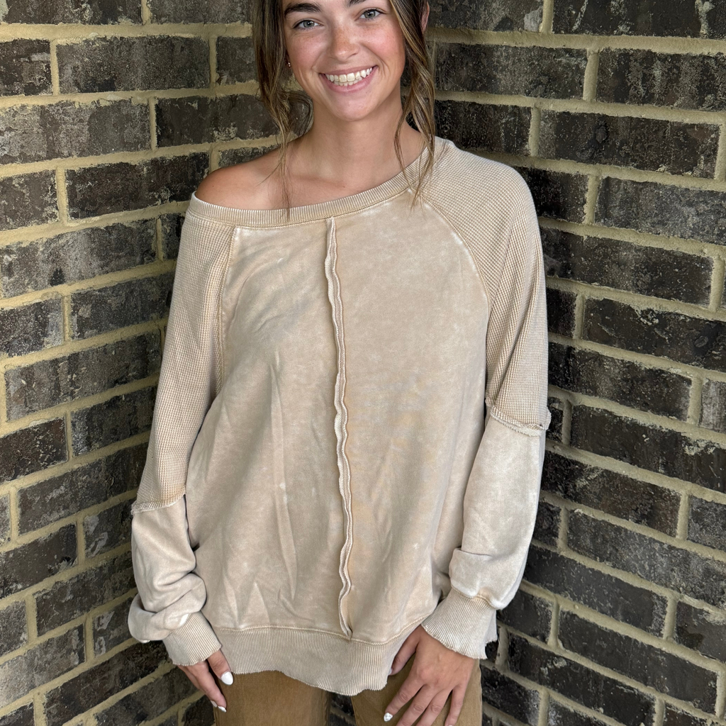 Desert Sand Waffle Knit Top