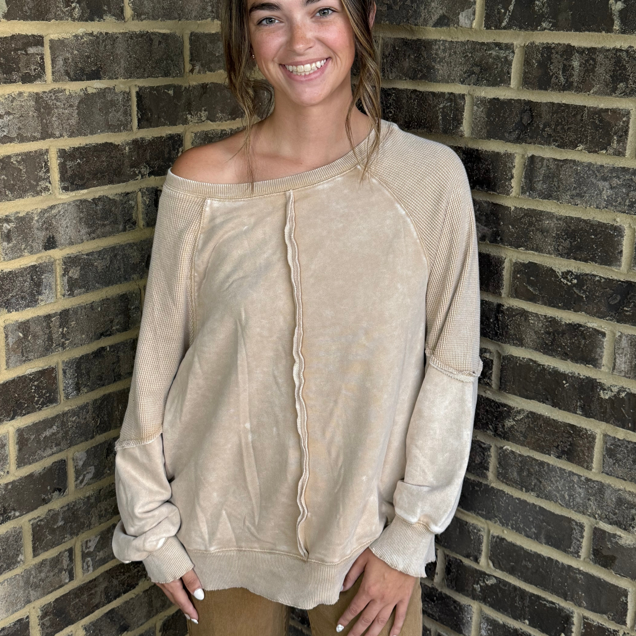 Desert Sand Waffle Knit Top