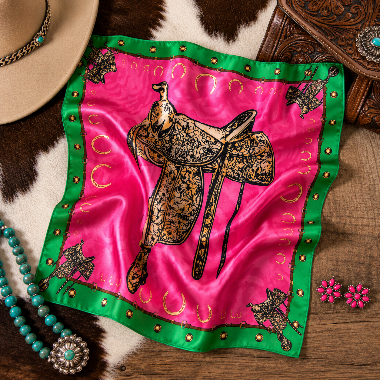 Pink Saddle Wild Rag